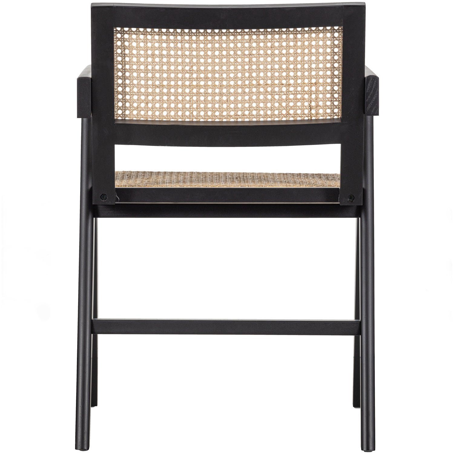 GUNN DINING CHAIR RATTAN/WOOD BLACK