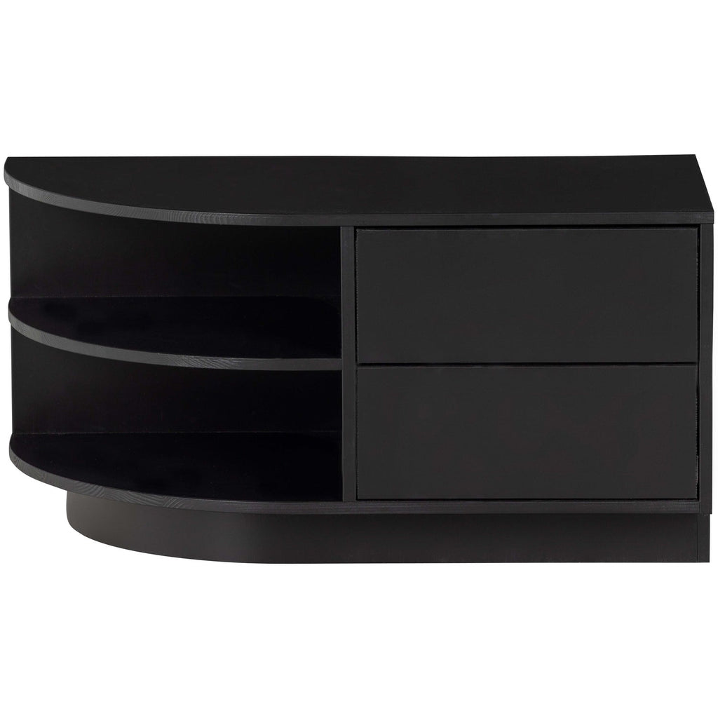FINCA TV UNIT ROUND LEFT 78 CM PINE DEEP BLACK [fsc]