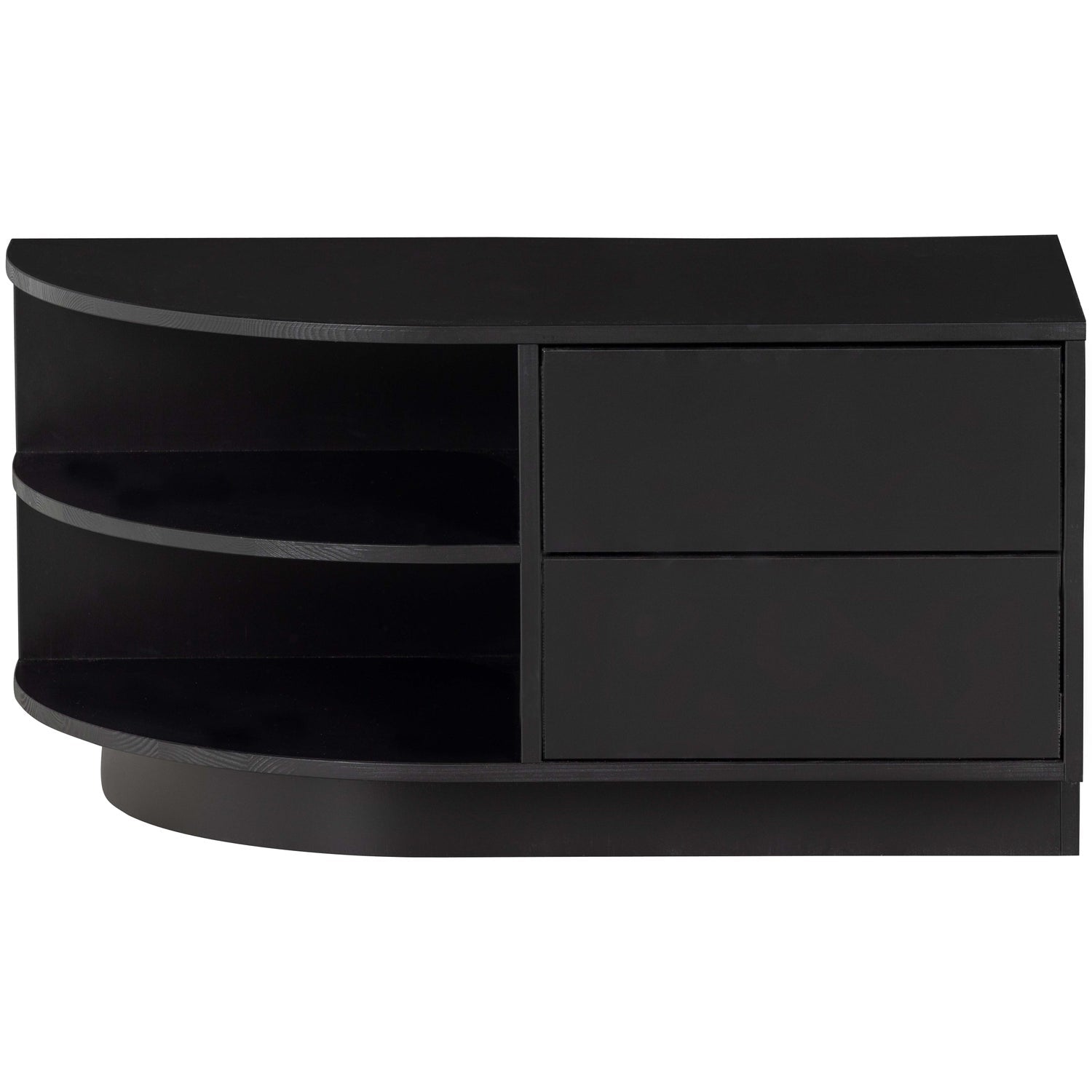FINCA TV UNIT ROUND LEFT 78 CM PINE DEEP BLACK [fsc]