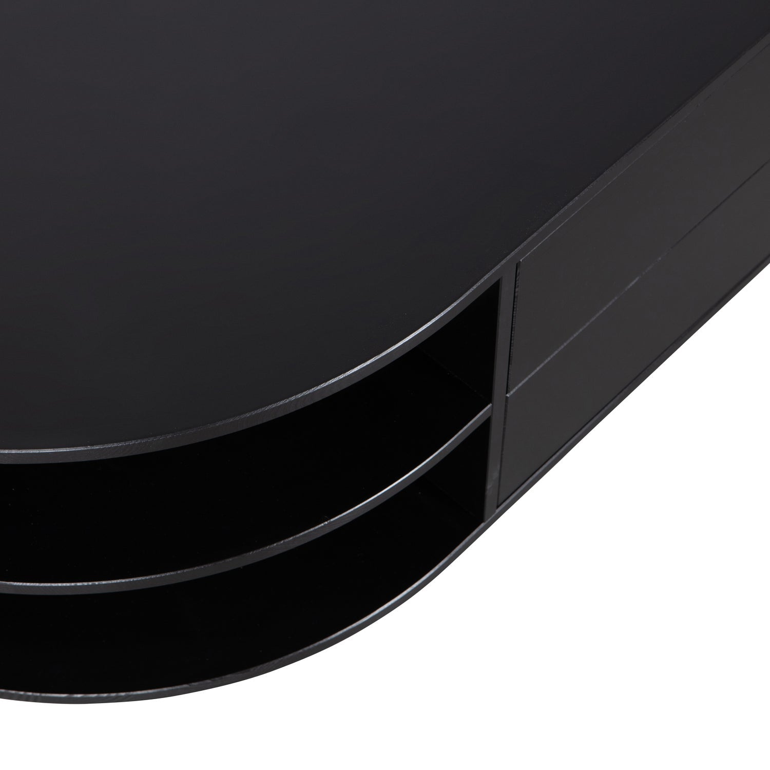 FINCA TV UNIT ROUND LEFT 78 CM PINE DEEP BLACK [fsc]