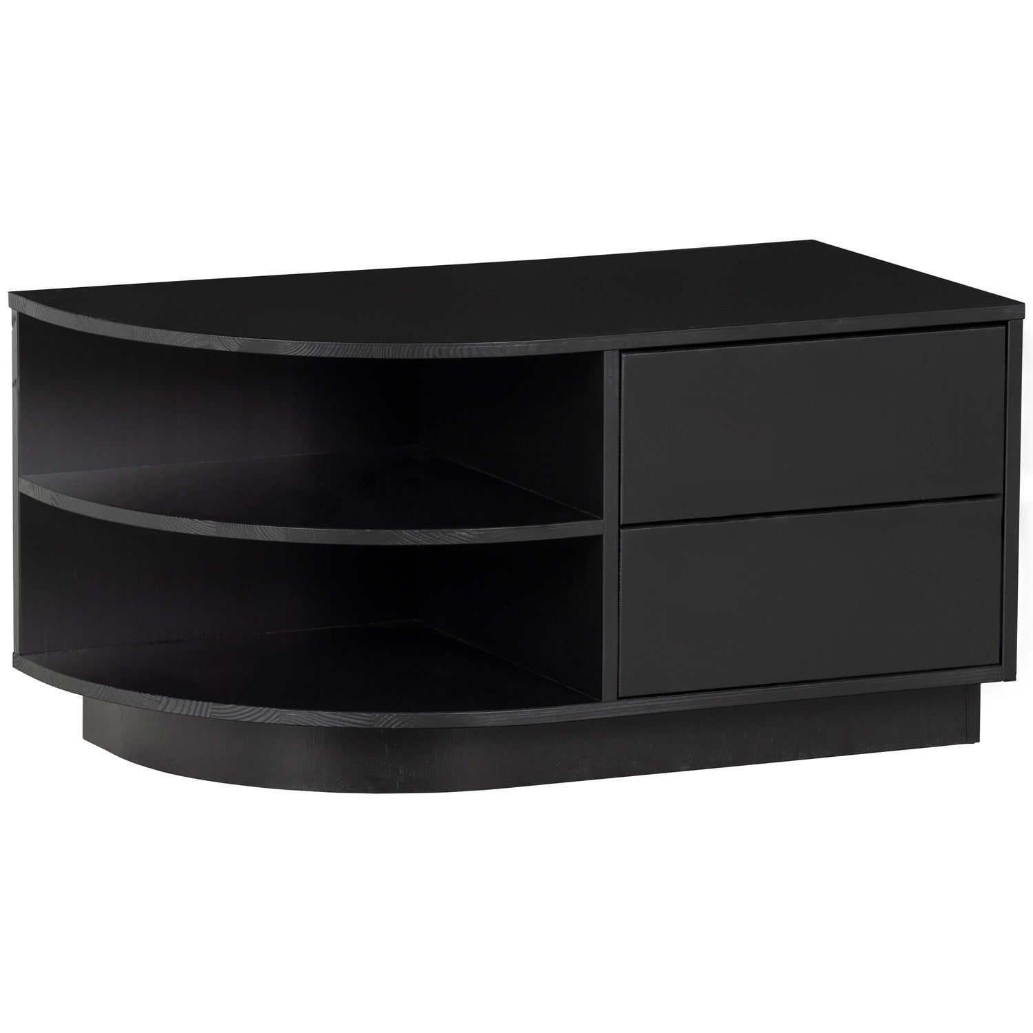 FINCA TV UNIT ROUND LEFT 78 CM PINE DEEP BLACK [fsc]