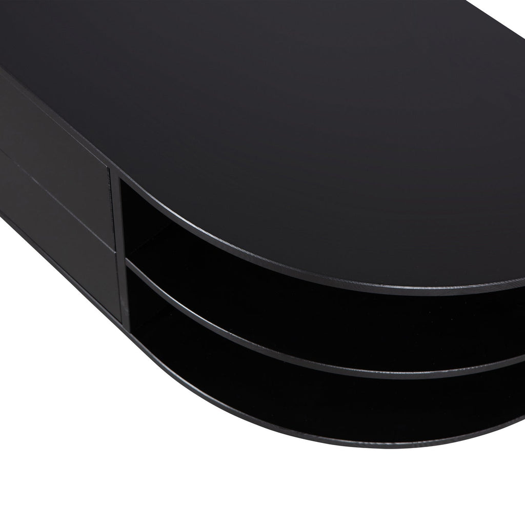 FINCA TV UNIT ROUND RIGHT 78 CM PINE DEEP BLACK [fsc]