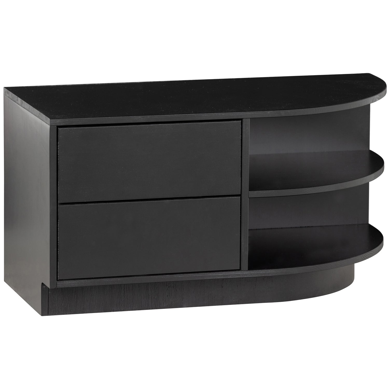 FINCA TV UNIT ROUND RIGHT 78 CM PINE DEEP BLACK [fsc]