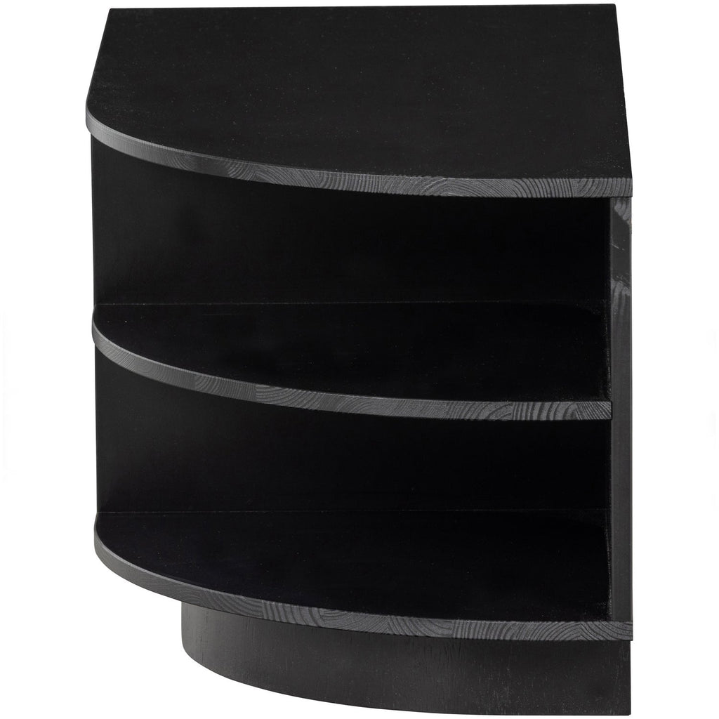 FINCA TV UNIT ROUND RIGHT 78 CM PINE DEEP BLACK [fsc]