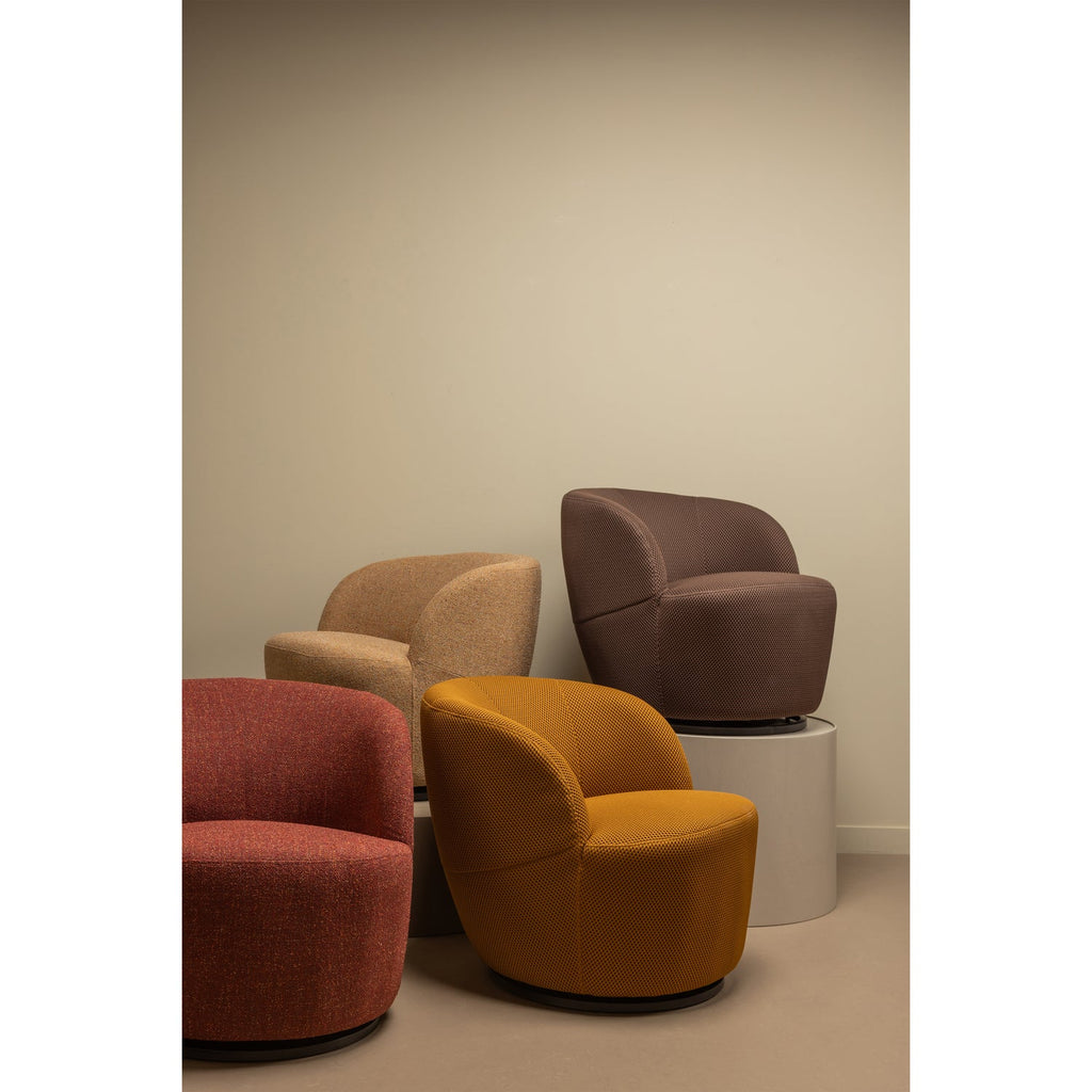 SERRA SWIVEL CHAIR WOVEN FABRIC CURRY MELANGE
