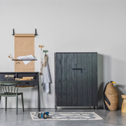 BRUUT 2 DOOR CABINET PINE BLACK [fsc]
