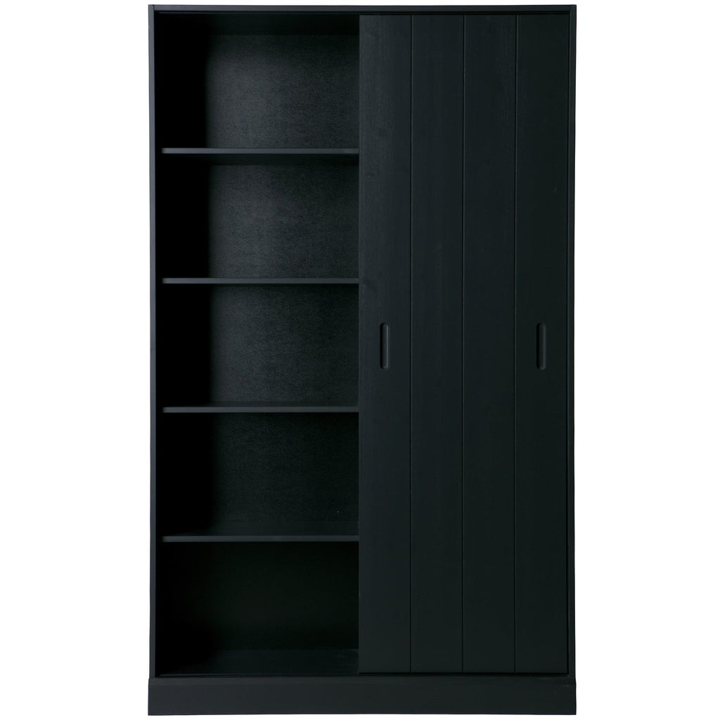 MOVE SLIDING DOOR CABINET PINE MATT BLACK [fsc]