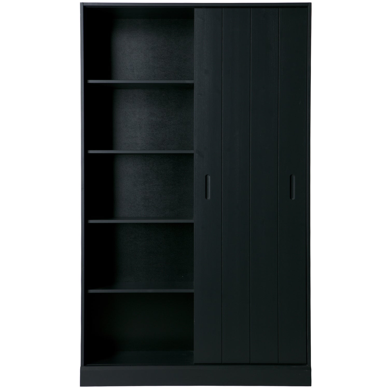 MOVE SLIDING DOOR CABINET PINE MATT BLACK [fsc]