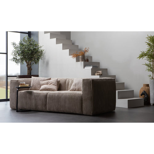 BEAN 3,5-SEATER SOFA RIB FABRIC TRAVERTIN