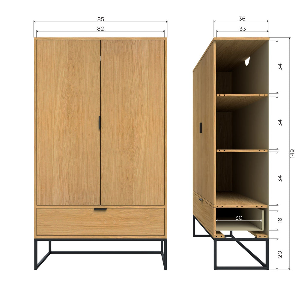 SILAS 2-DOORS CABINET OAK DECOR [fsc]