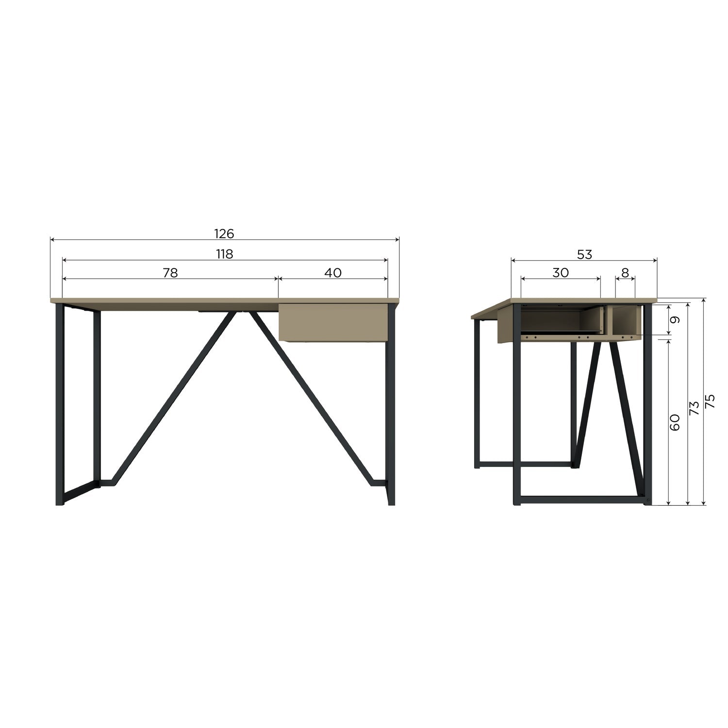 NEW JULIUS DESK PINE MUD [fsc]