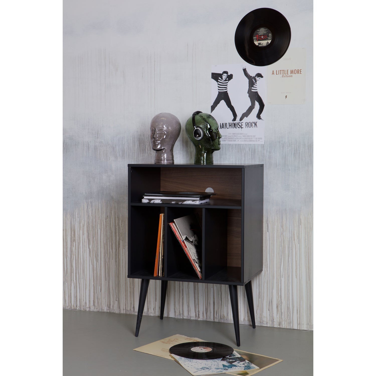 JAMES SMALL CABINET BLACK/WALNUT [fsc]