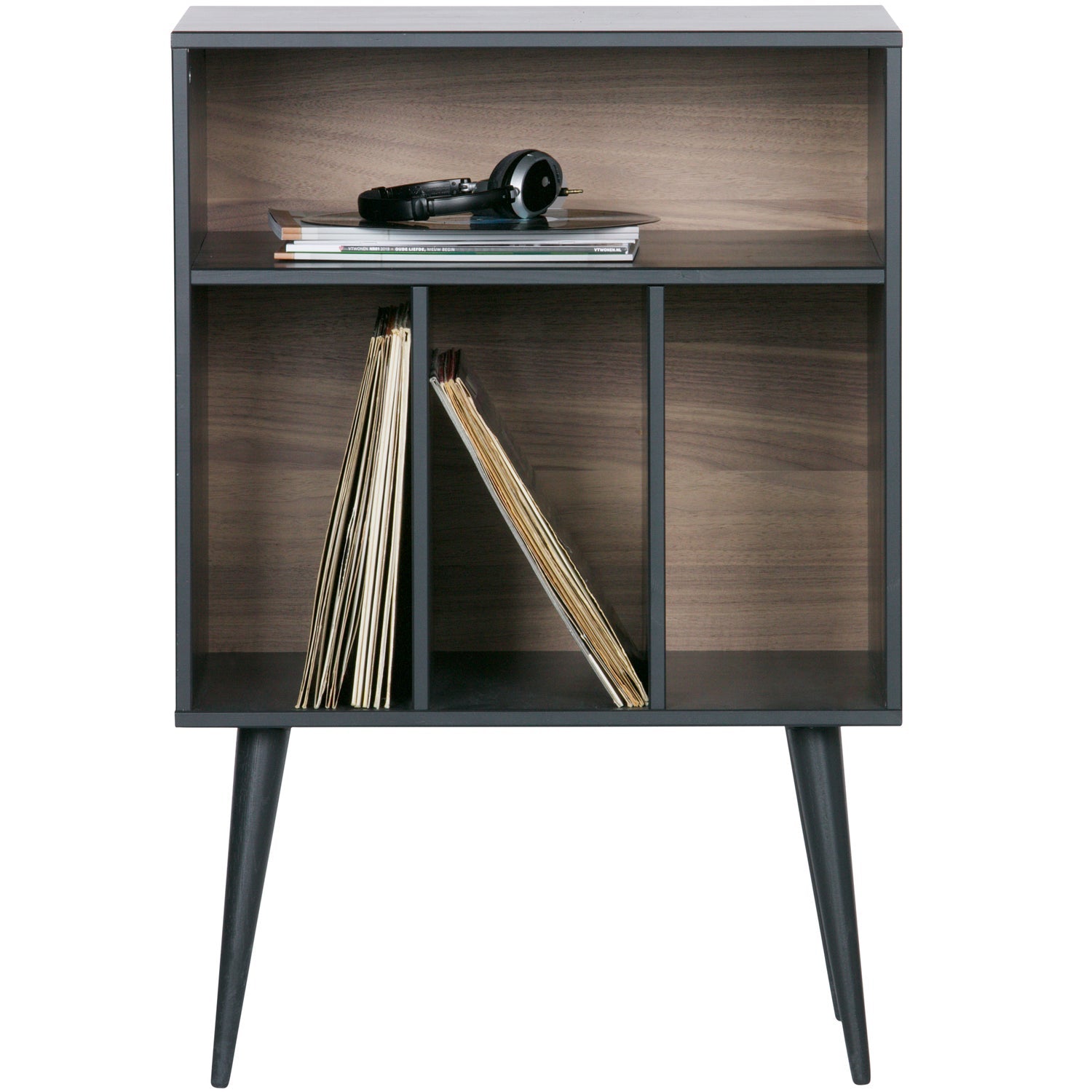 JAMES SMALL CABINET BLACK/WALNUT [fsc]