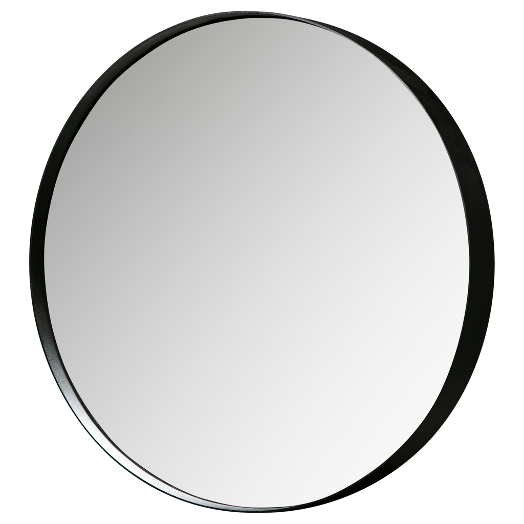 DOUTZEN ROUND MIRROR O50 CM METAL BLACK
