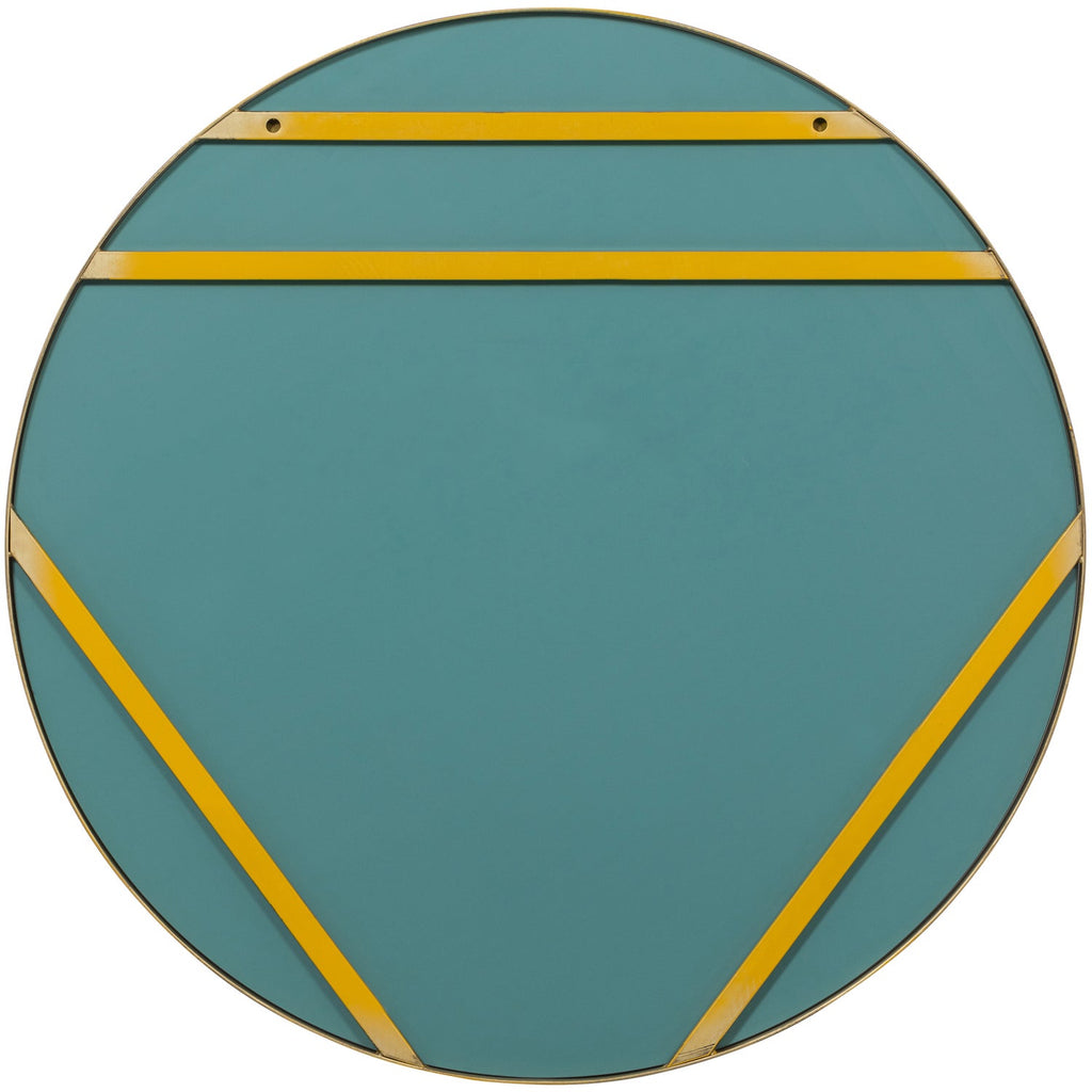 DOUTZEN ROUND MIRROR O115 CM METAL GOLD