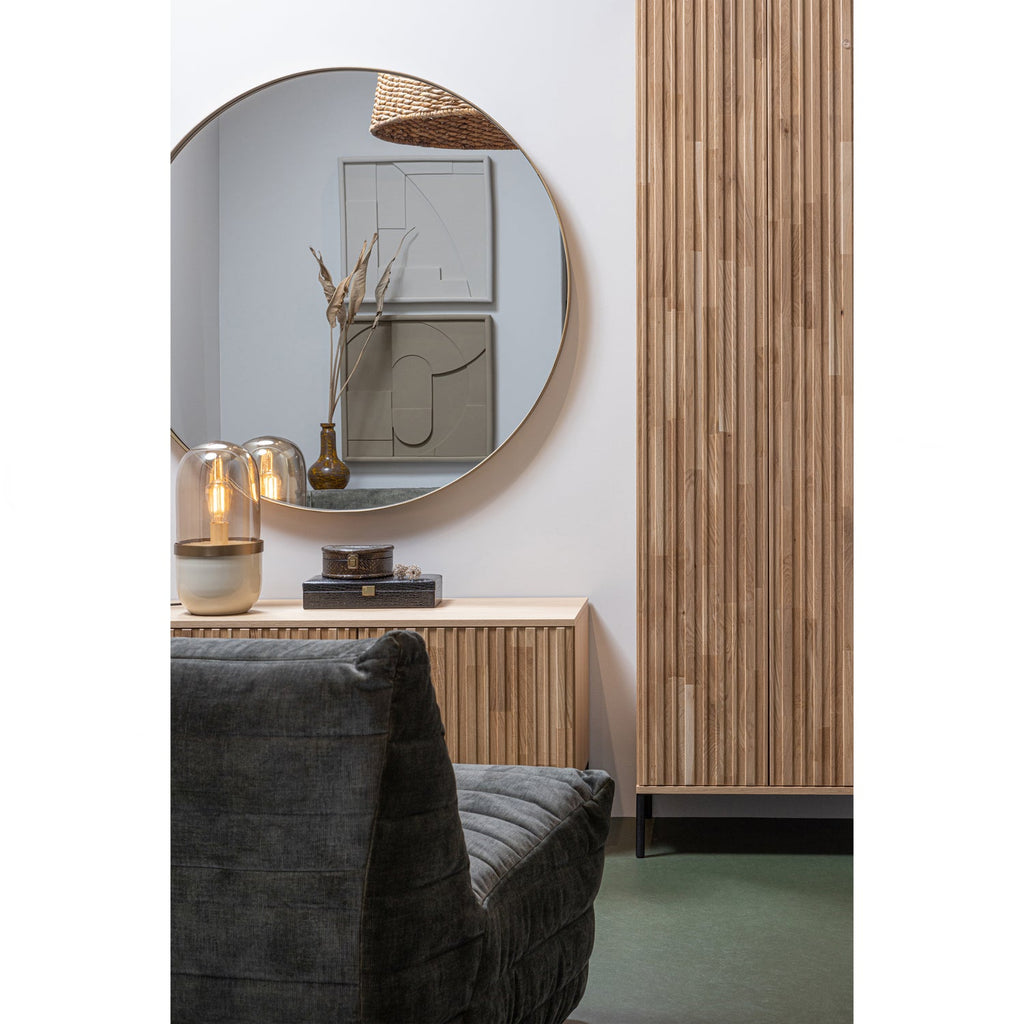 DOUTZEN ROUND MIRROR O115 CM METAL GOLD