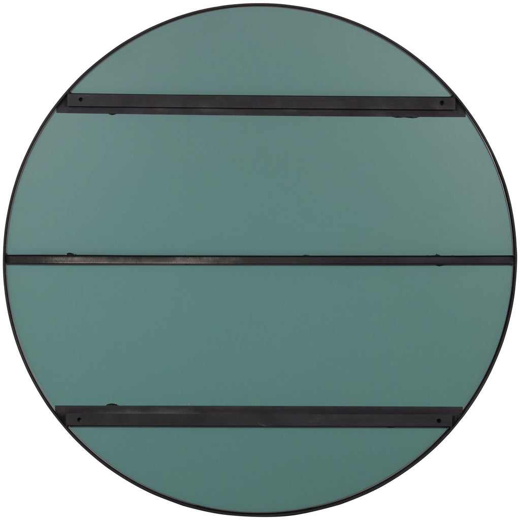 DOUTZEN ROUND MIRROR O115 CM METAL BLACK