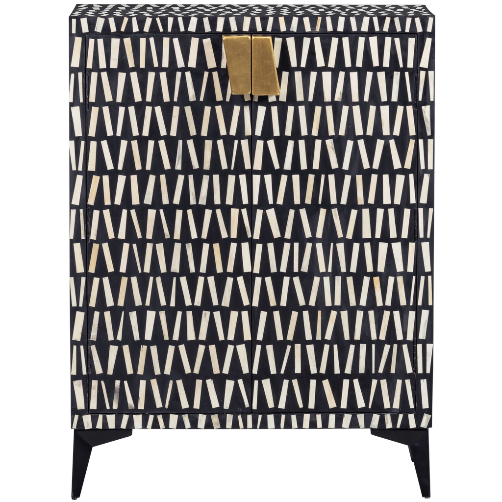 MENNE CABINET WOOD BLACK/WHITE