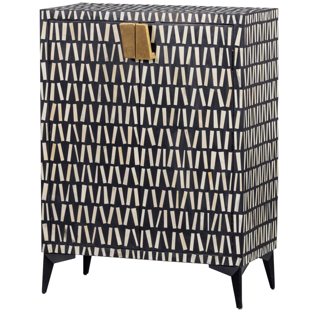 MENNE CABINET WOOD BLACK/WHITE