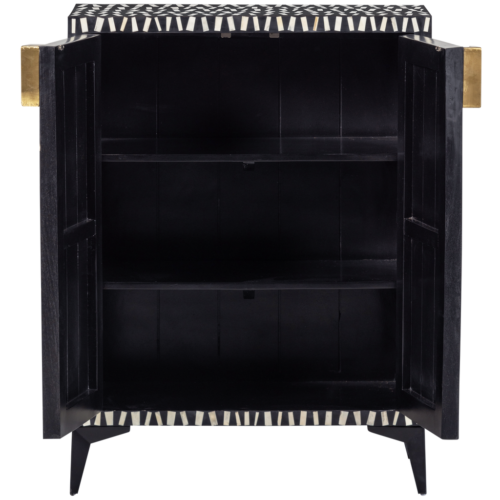 MENNE CABINET WOOD BLACK/WHITE