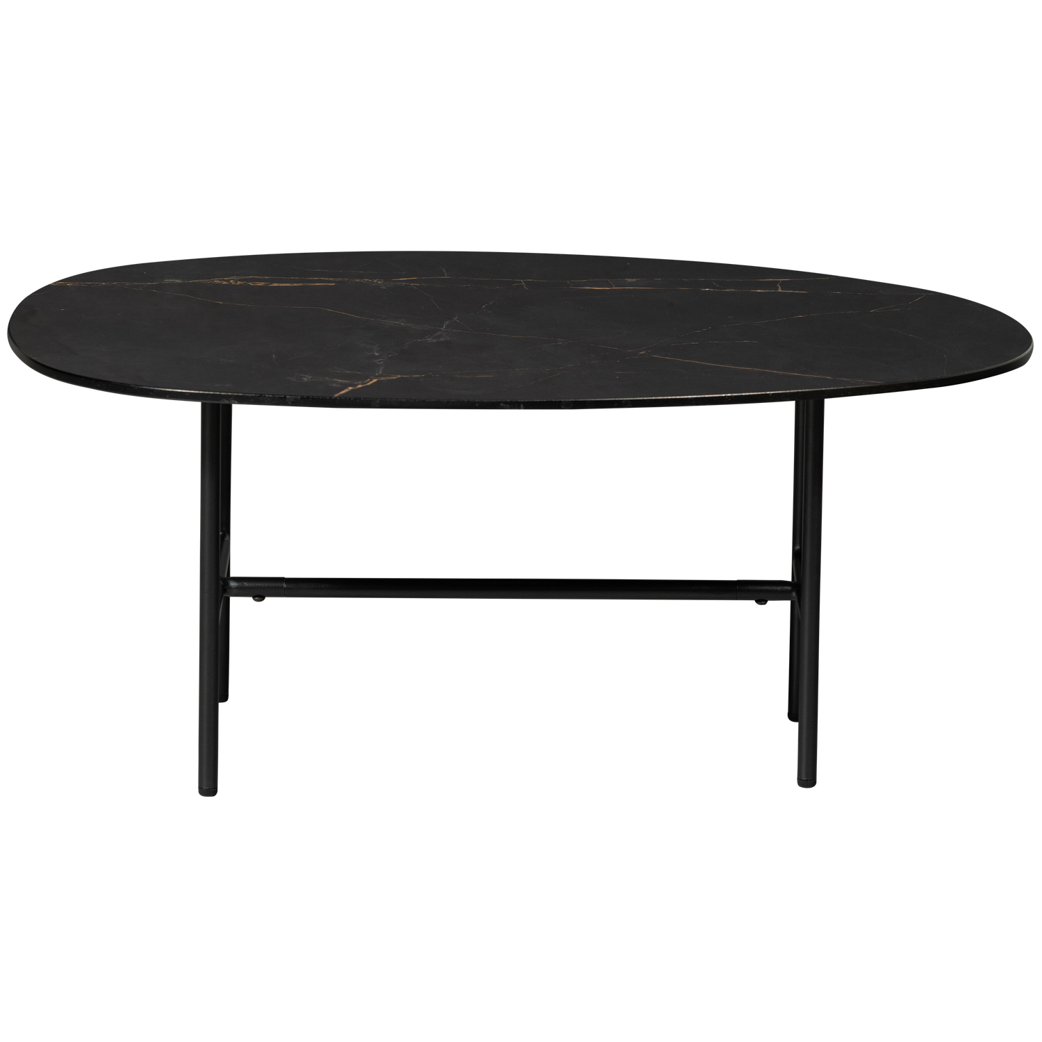 VAJEN COFFEE TABLE WITH MARBLE LOOK TABLETOP BLACK 80x60C