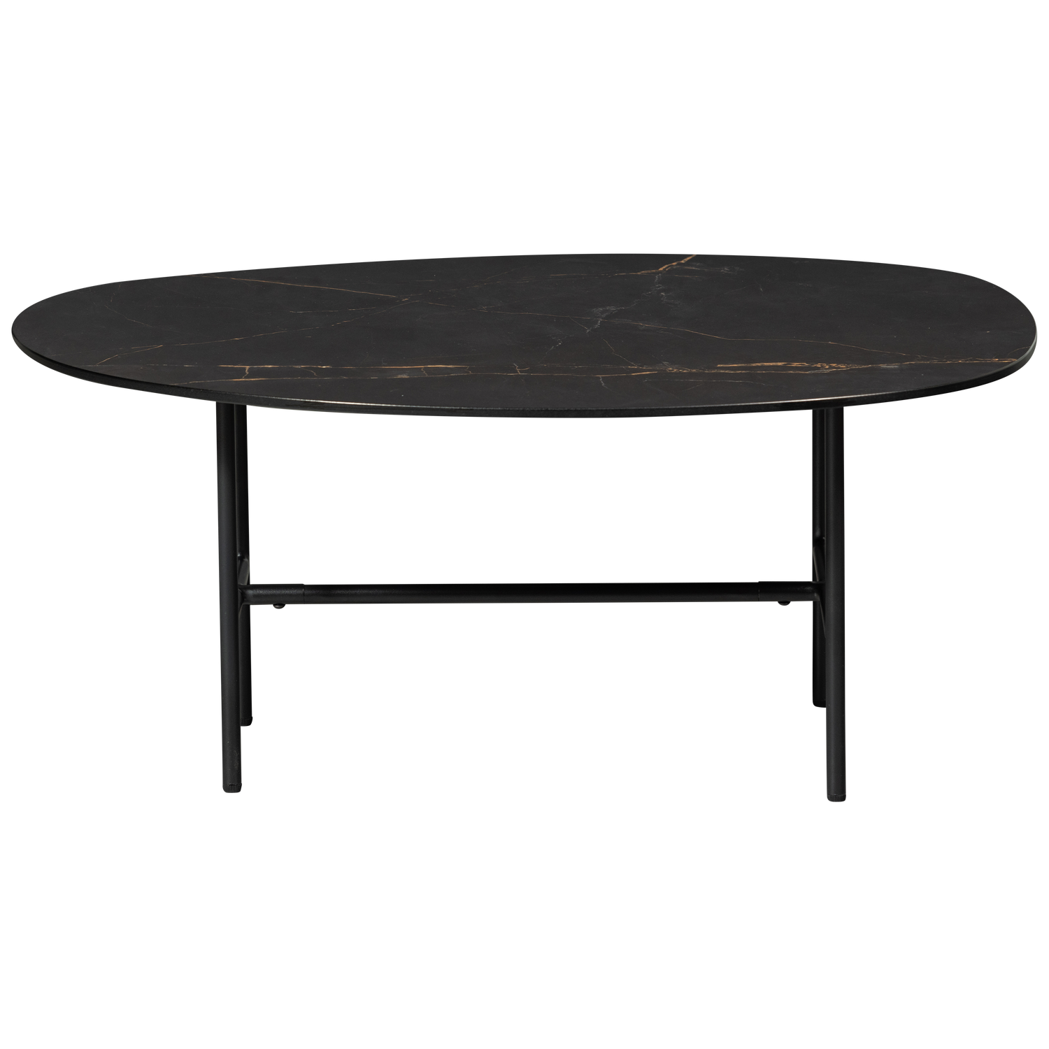 VAJEN COFFEE TABLE WITH MARBLE LOOK TABLETOP BLACK 80x60C