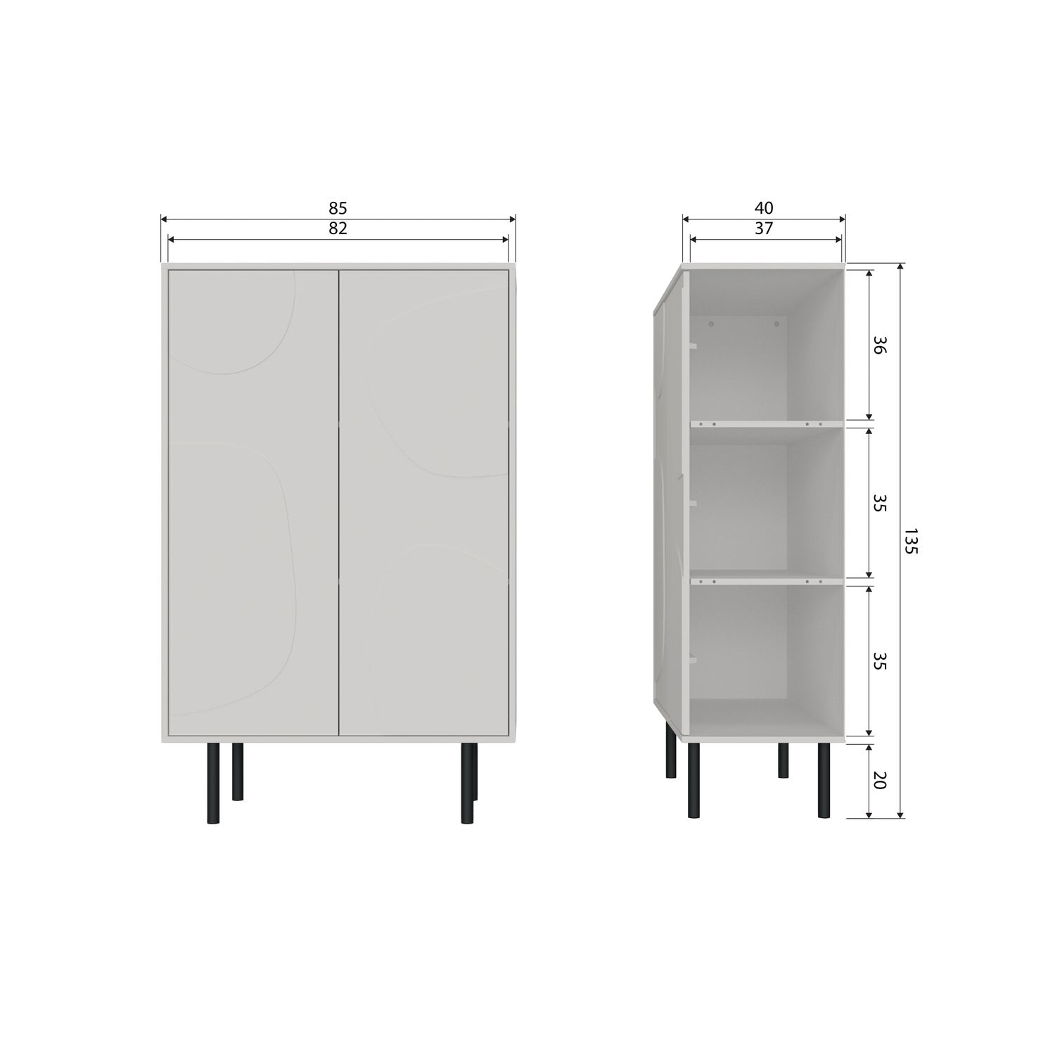 CADIZ STORAGE CABINET PINE MIST [fsc]