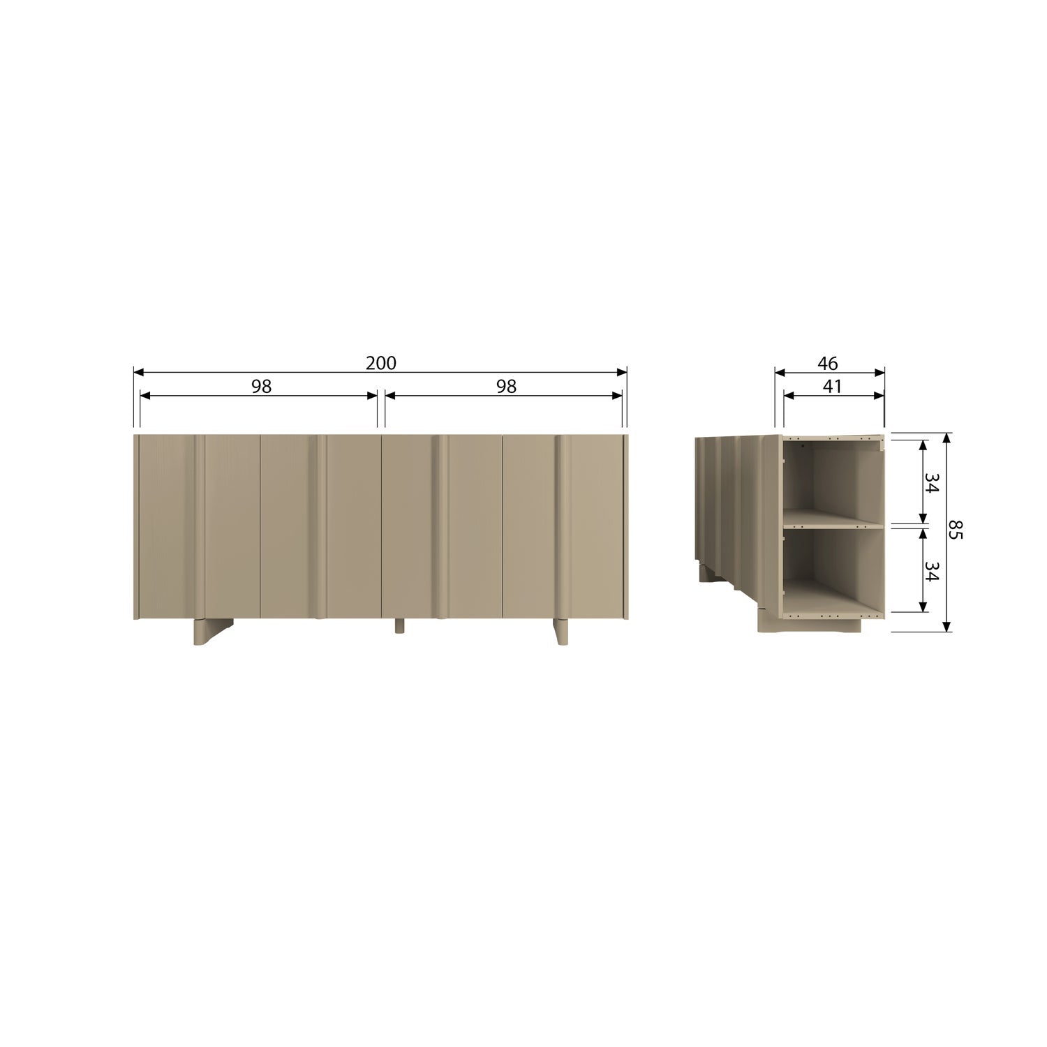 BASU SIDEBOARD PINE MUD [fsc]