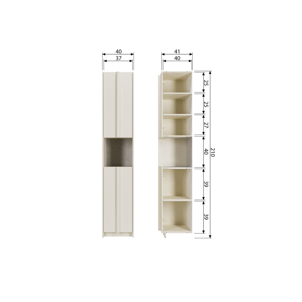BASU SMALL CABINET 40CM PINE DUST INCL CONCRETE DECOR [fsc]