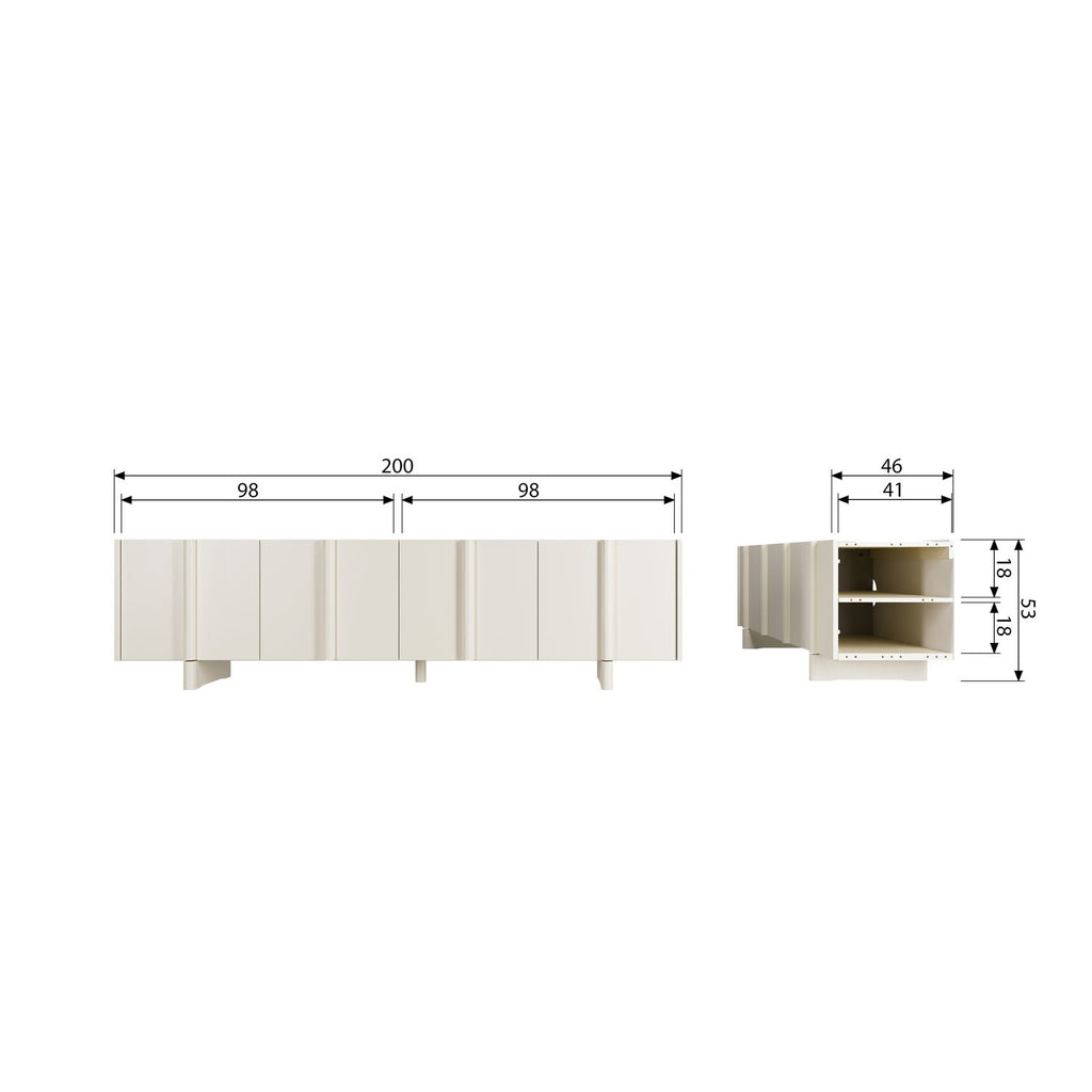 BASU TV UNIT 200CM PINE DUST [fsc]