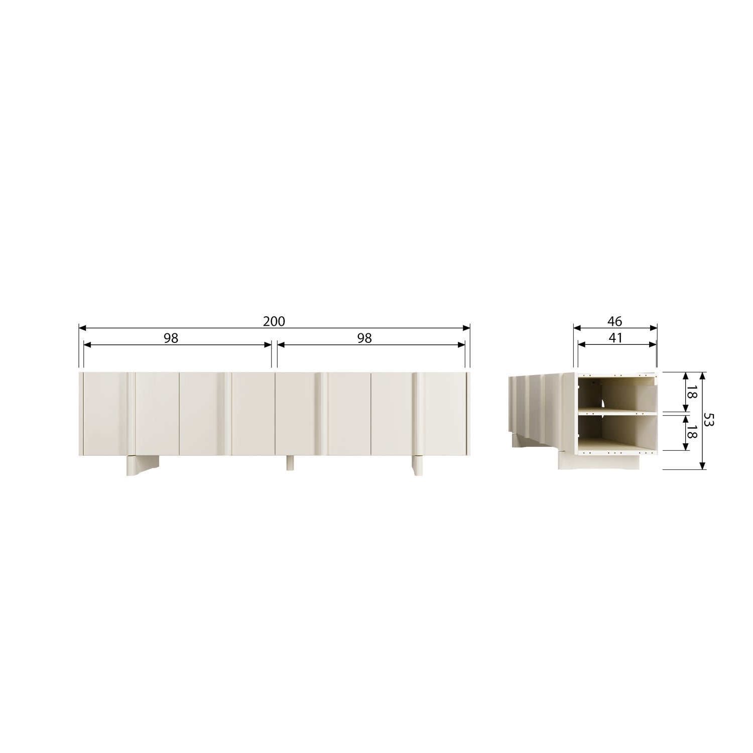 BASU TV UNIT 200CM PINE DUST [fsc]