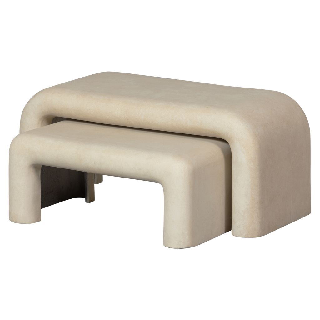 STANI COFFEE TABLES FIBER CLAY NATURAL - SET OF 2
