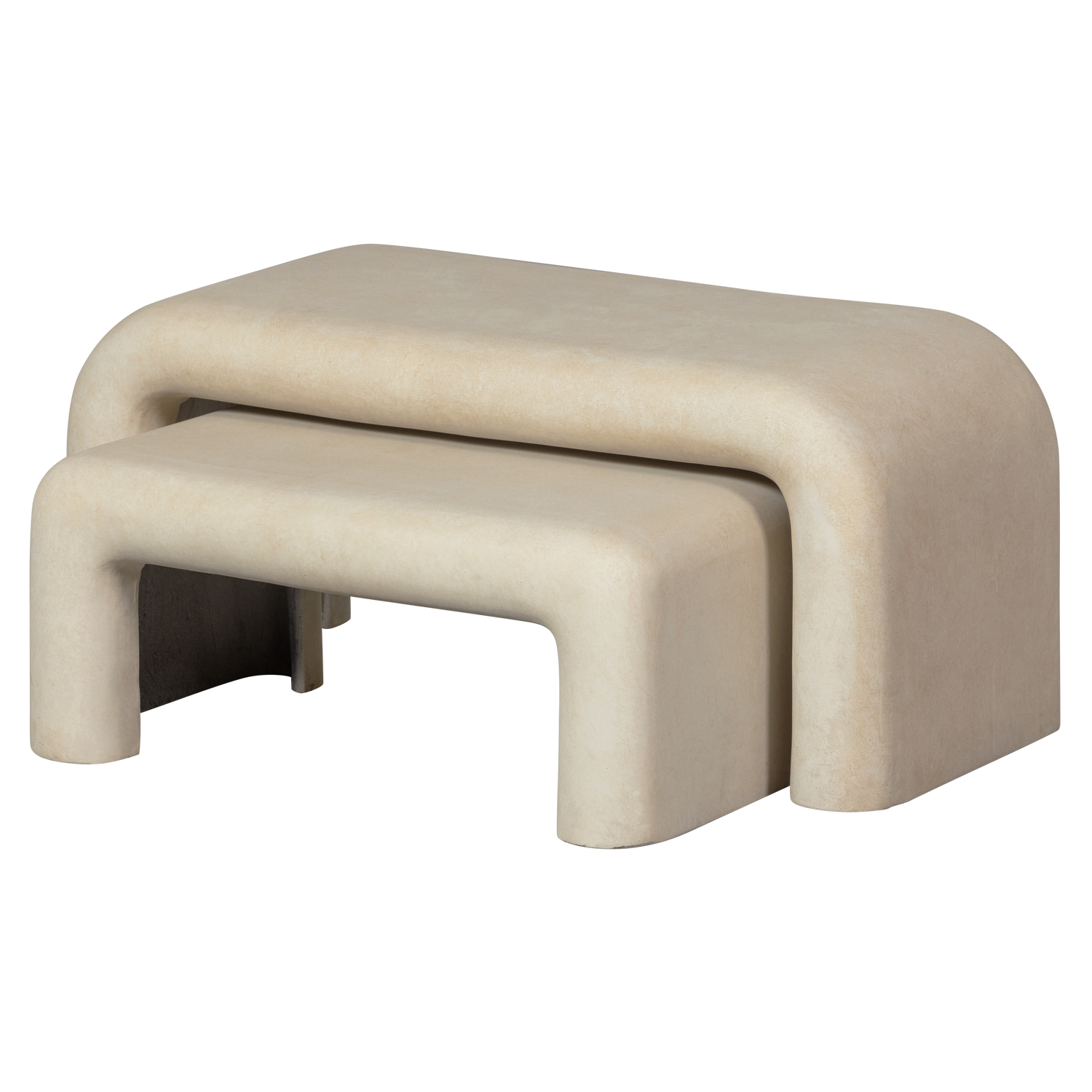 STANI COFFEE TABLES FIBER CLAY NATURAL - SET OF 2