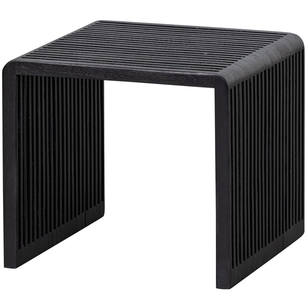 WILLA SIDE TABLES RECYCLED TEAK BLACK - SET OF 2