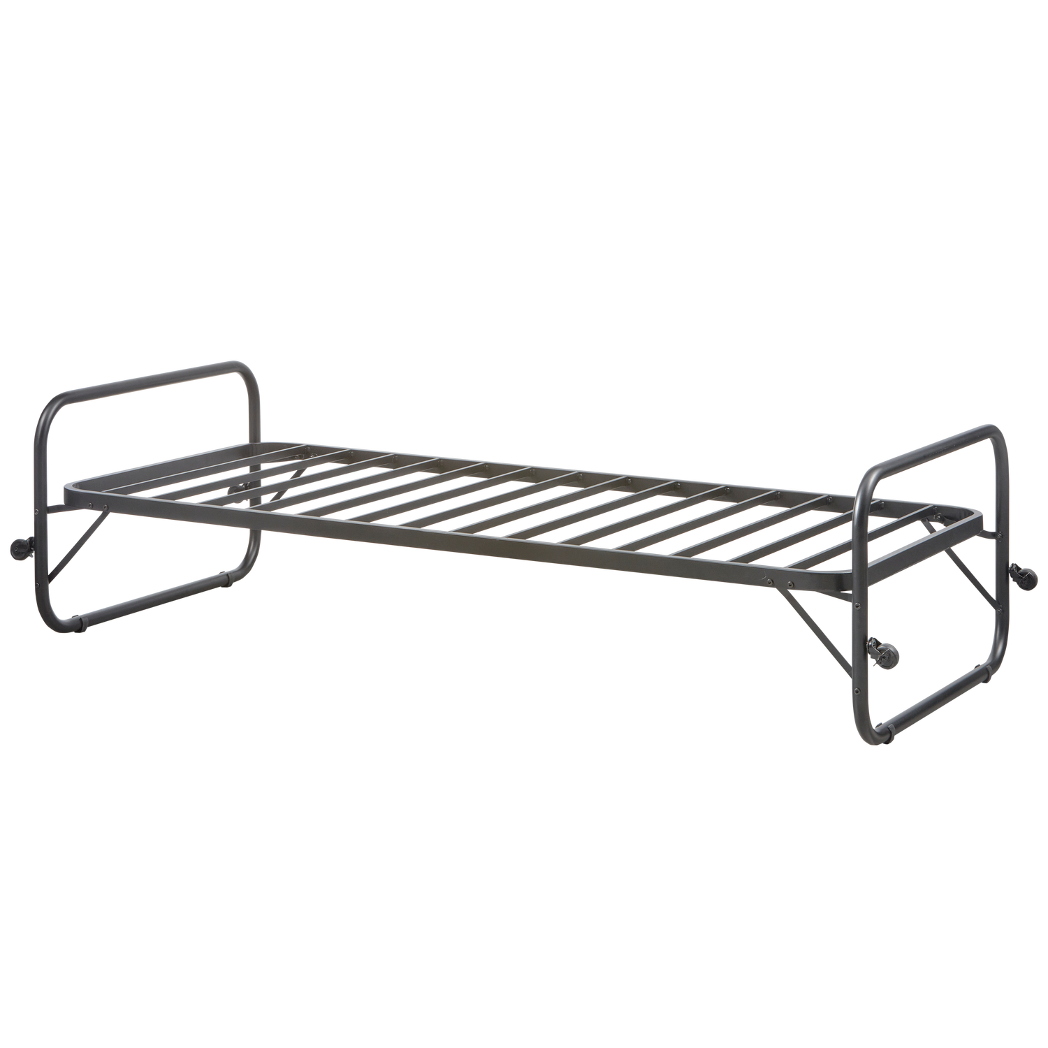 LUCY SINGLE TRUNDLE BED METAL BLACK 90x200CM