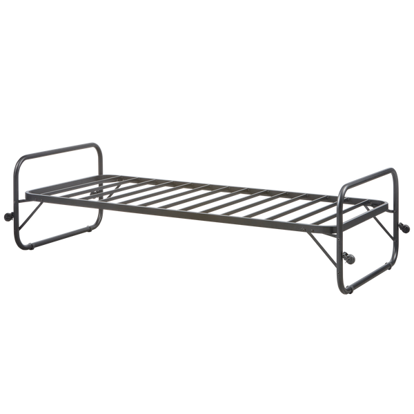 LUCY SINGLE TRUNDLE BED METAL BLACK 90x200CM