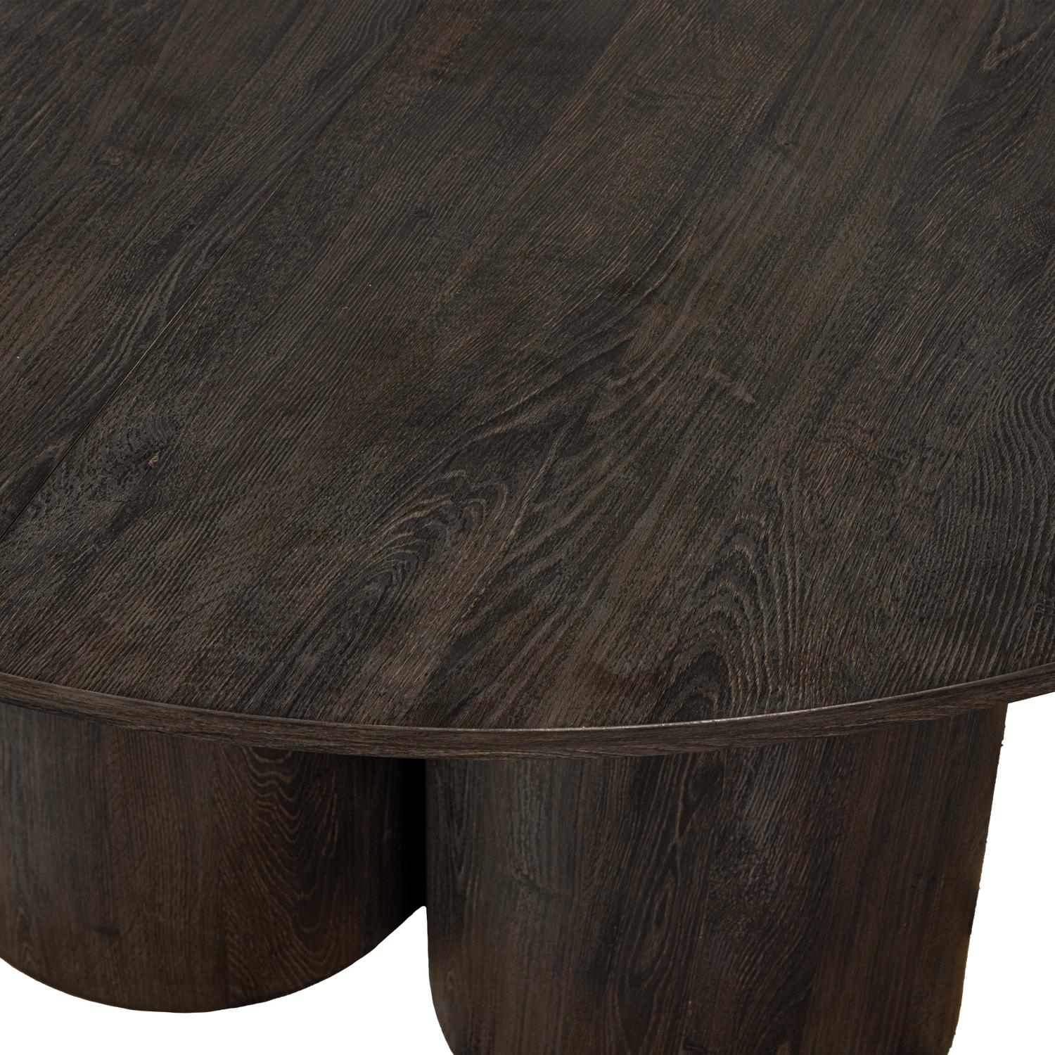 OONA DINING TABLE ROUND WITH 3-LEG MDF DARK BROWN O140CM
