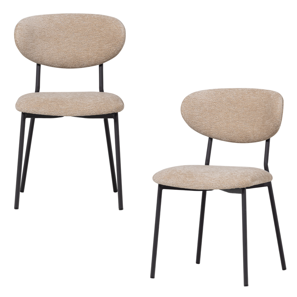 KJELD DINING CHAIR CHENILLE TEXTURED NATURAL