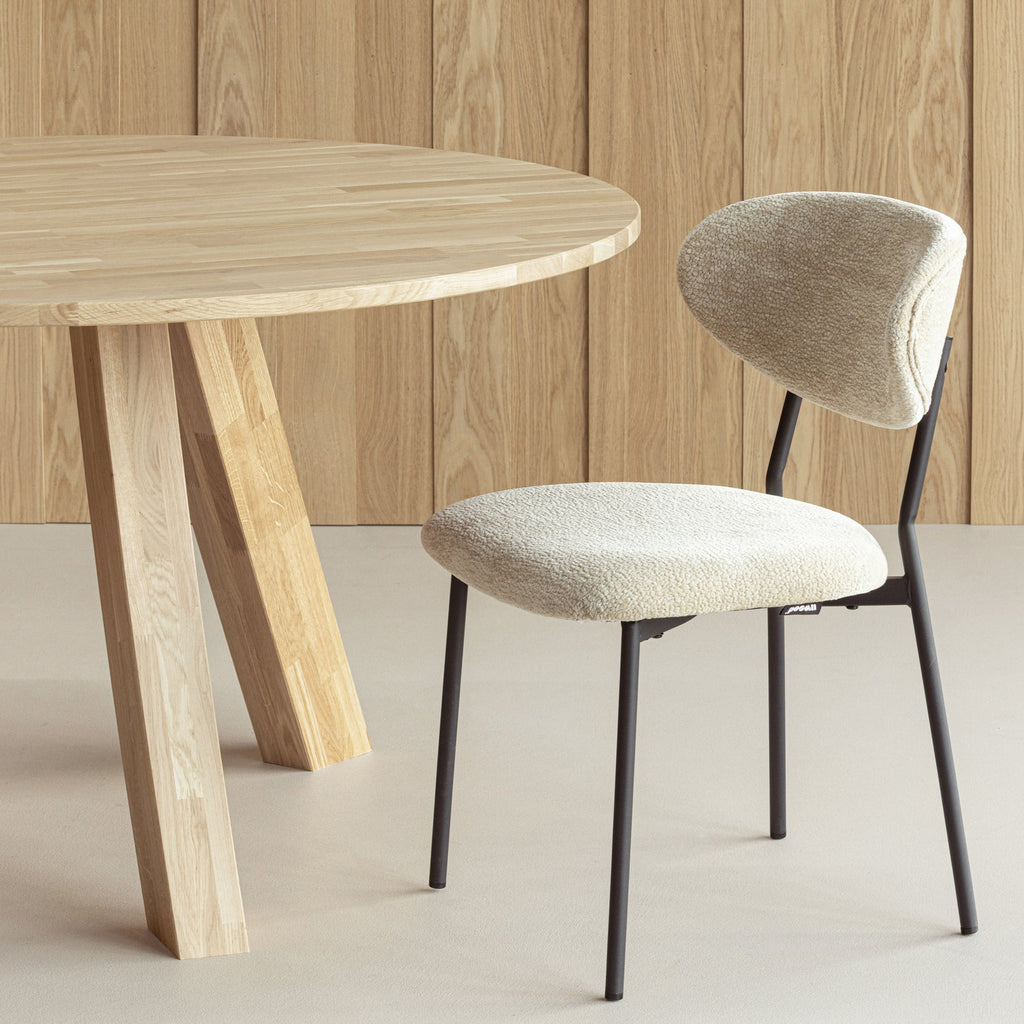 KJELD DINING CHAIR CHENILLE TEXTURED NATURAL