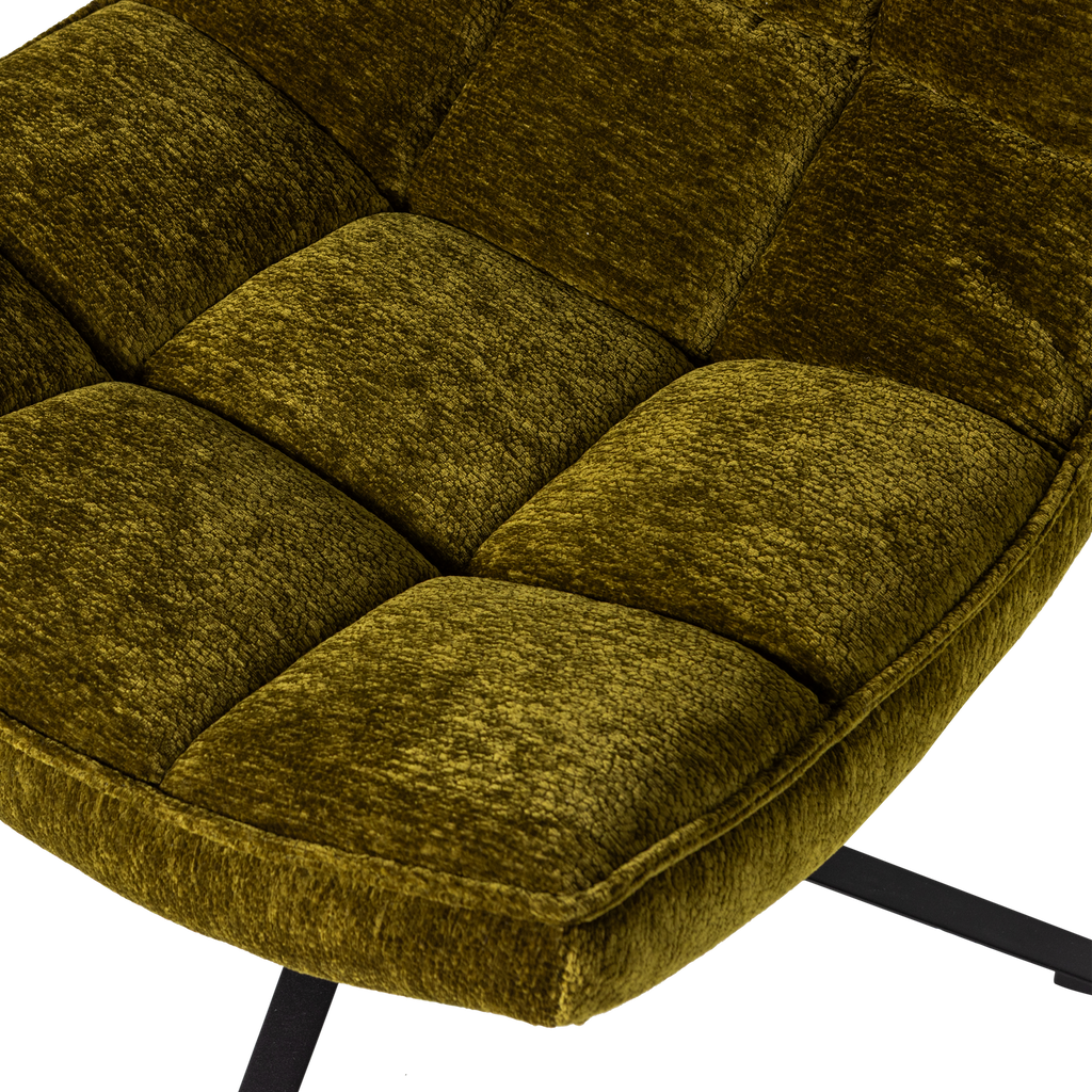 MAUDI SWIVEL ARMCHAIR CHENILLE TEXTURED GREEN