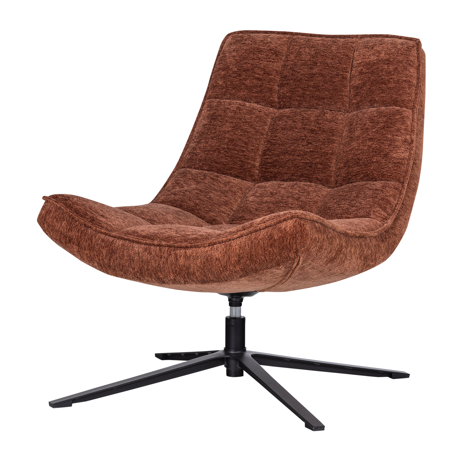MAUDI SWIVEL ARMCHAIR CHENILLE TEXTURED BROWN