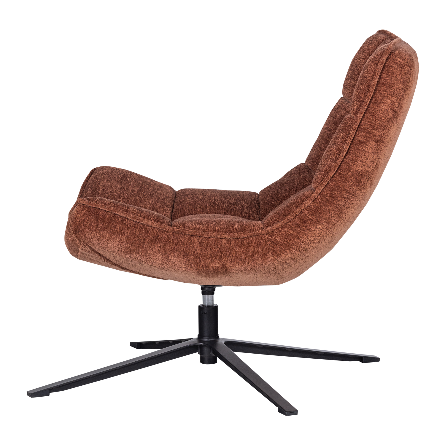 MAUDI SWIVEL ARMCHAIR CHENILLE TEXTURED BROWN