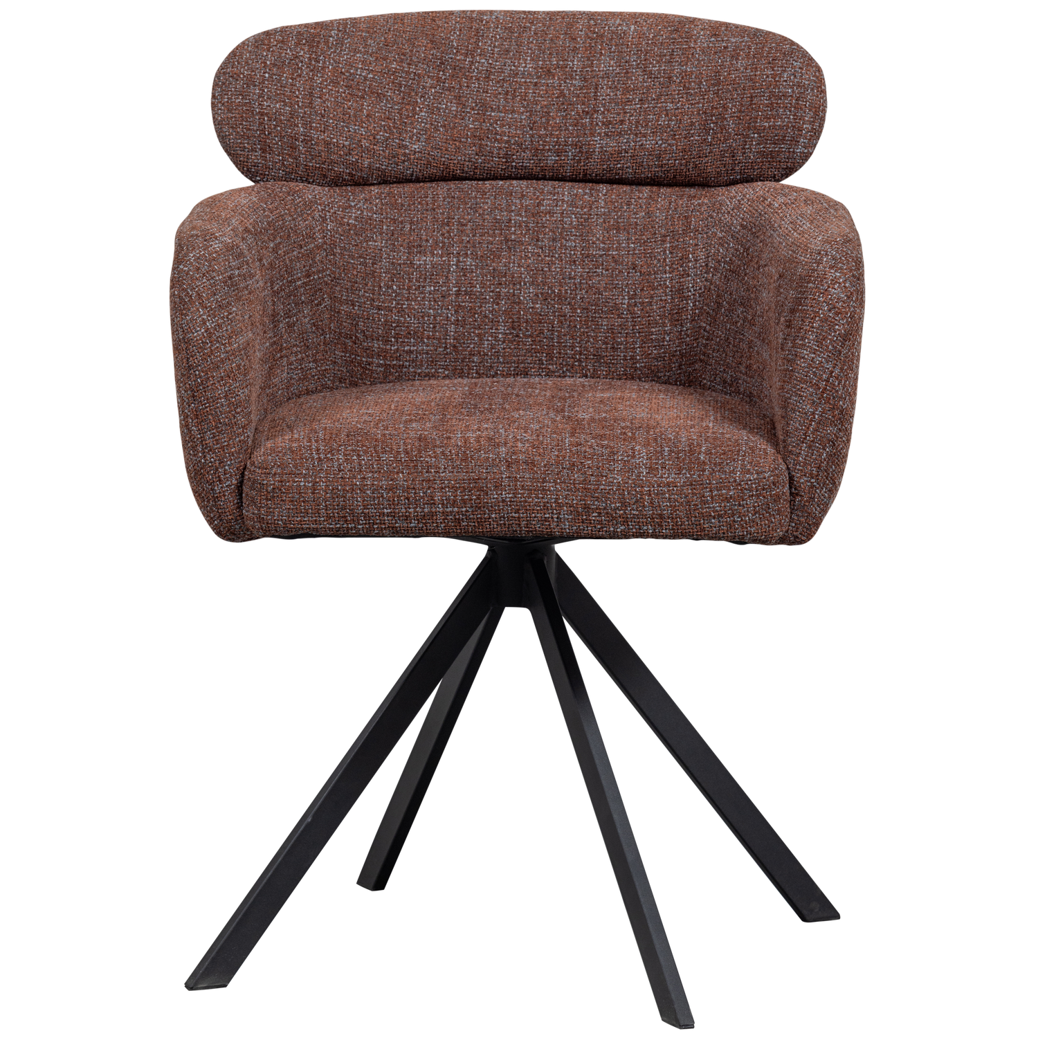 FENNE SWIVEL DINING CHAIR WOVEN FABRIC CHESTNUT BROWN