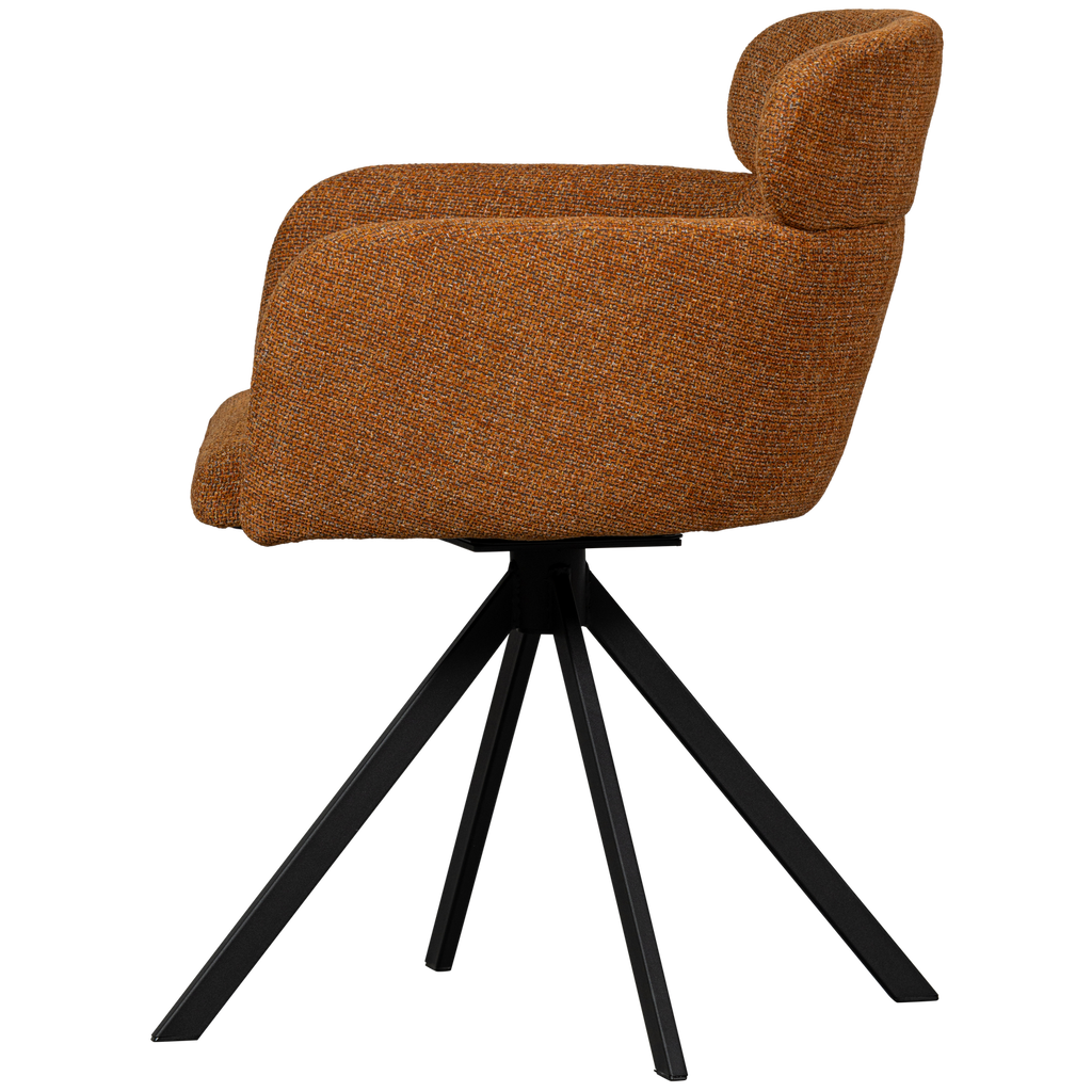 FENNE SWIVEL DINING CHAIR WOVEN FABRIC GINGER