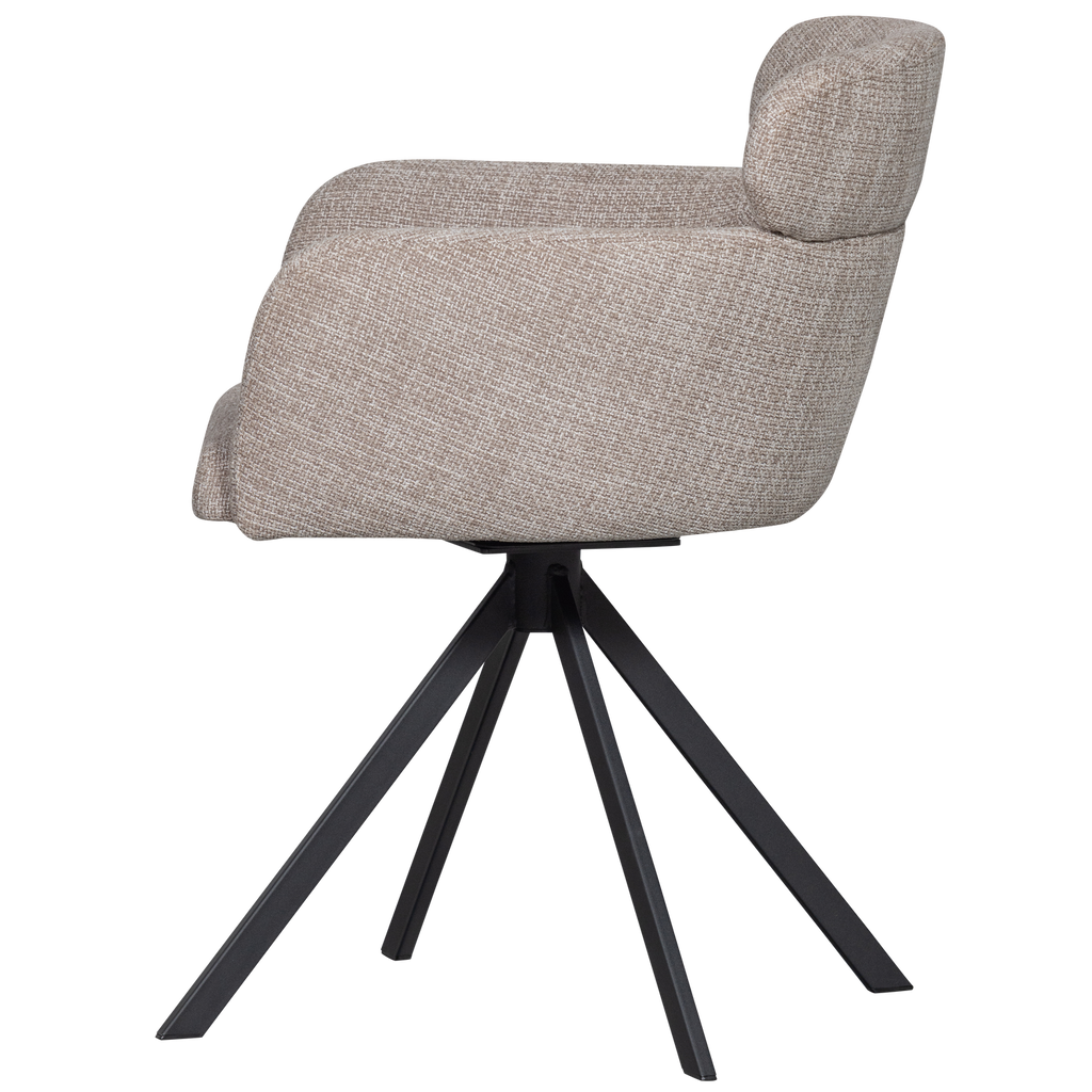 FENNE SWIVEL DINING CHAIR WOVEN FABRIC NATURAL