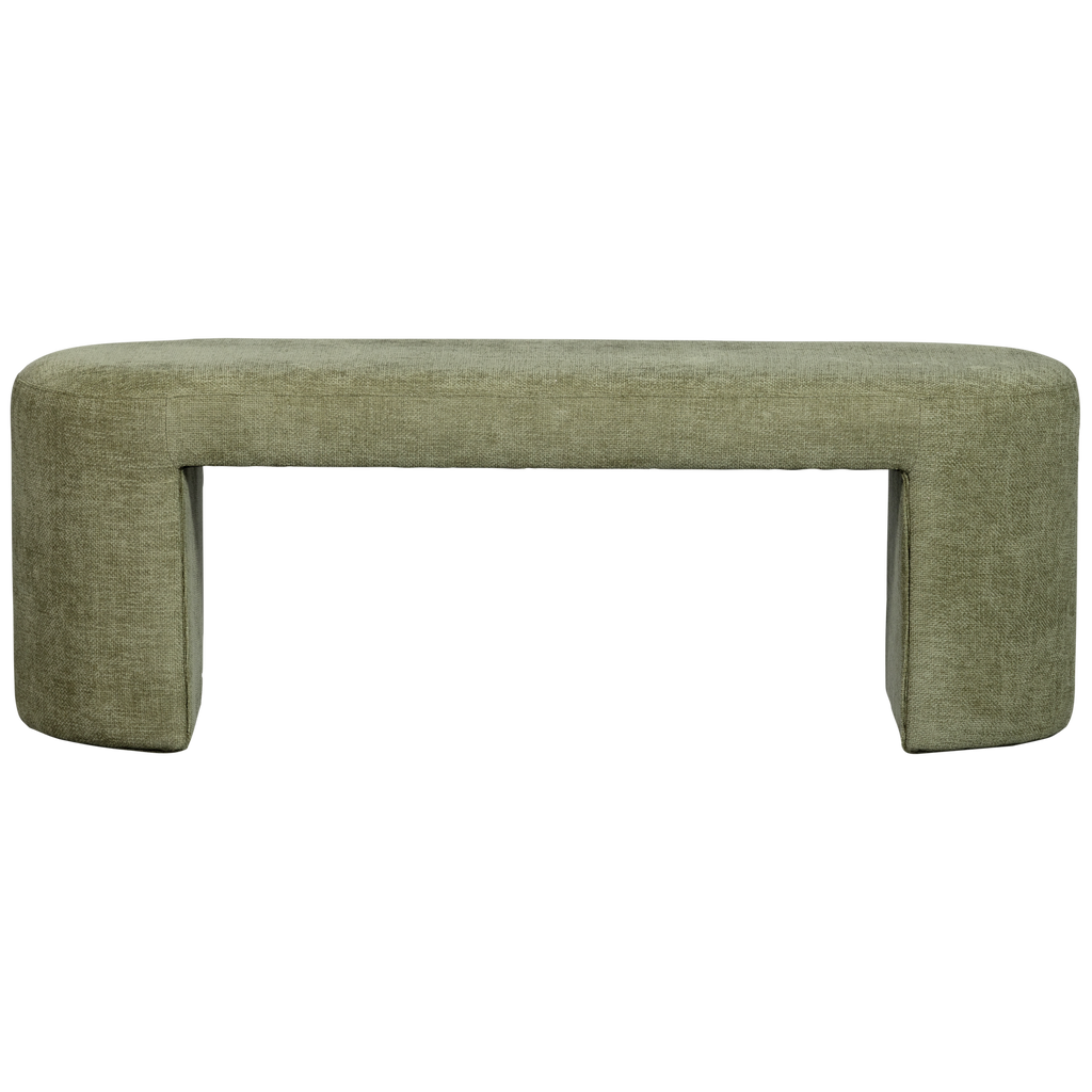 JACOB UPHOLSTERED BENCH OLIVE GREEN