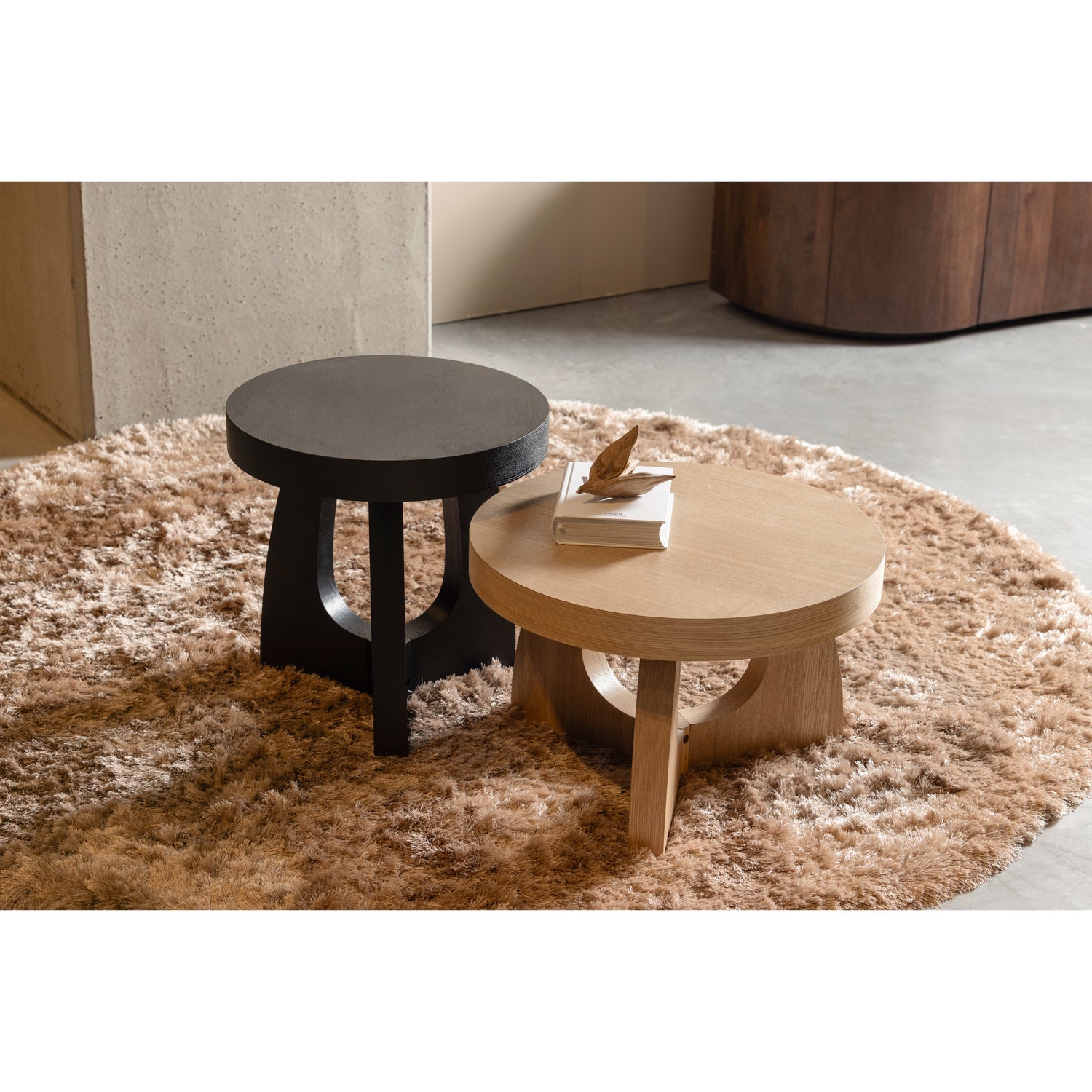 TALA SIDE TABLE MDF VENEER NATURAL 35xO55CM