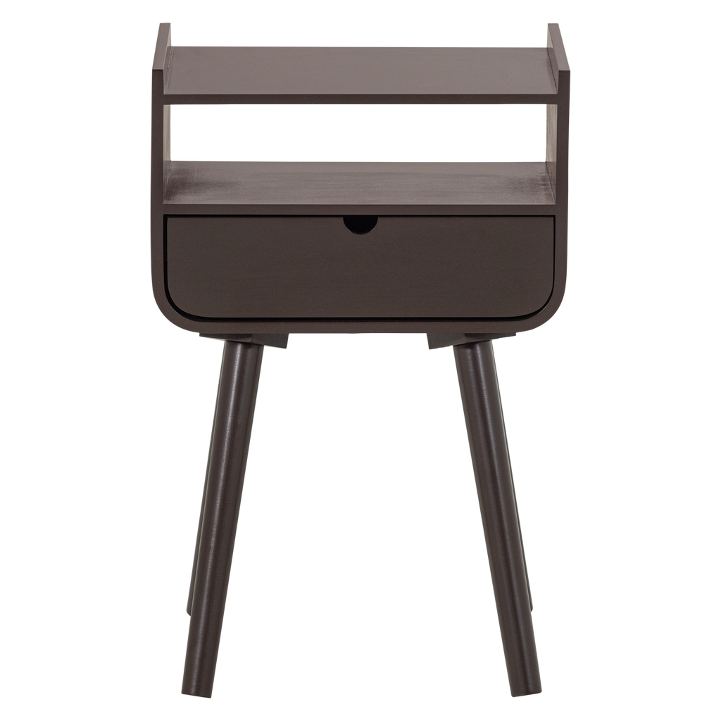 NILS NIGHTSTAND/SIDE TABLE WOOD DARK BROWN [fsc]