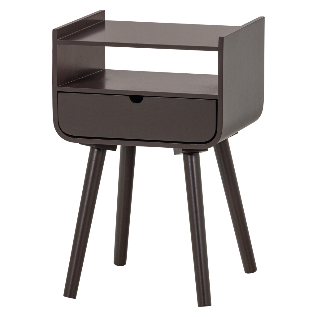 NILS NIGHTSTAND/SIDE TABLE WOOD DARK BROWN [fsc]