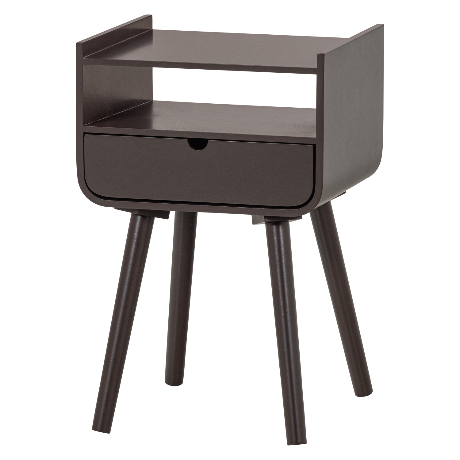 NILS NIGHTSTAND/SIDE TABLE WOOD DARK BROWN [fsc]